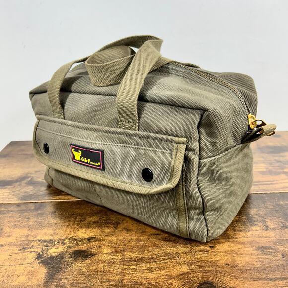 Olive Drab Heavyweight Canvas Mechanics Standard Tool Bag 11" x 6" x 5" - Picture 1 of 12
